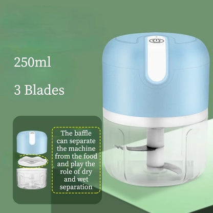 Portable Electric Garlic Masher & Multi-Function Chopper - USB Rechargeable Mini Kitchen Helper for Meat and Vegetables