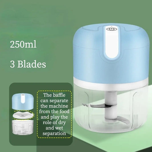Portable Electric Garlic Masher & Multi-Function Chopper - USB Rechargeable Mini Kitchen Helper for Meat and Vegetables
